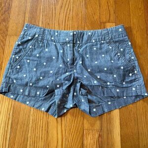 J CREW | city fit light blue white polka dot shorts 0